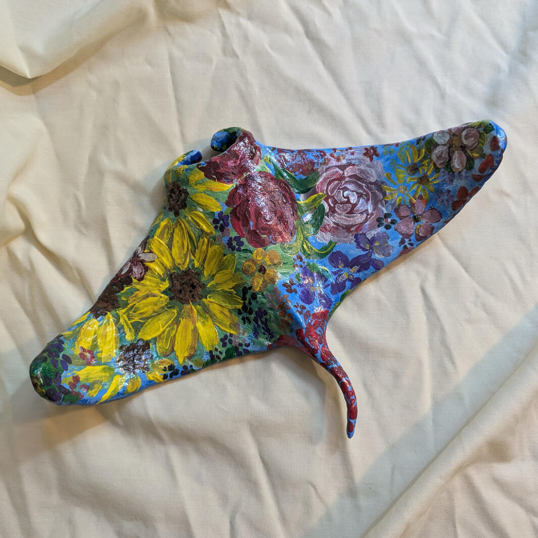 Ceramic Floral Manta Ray